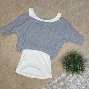 Grey Cropped Sweater